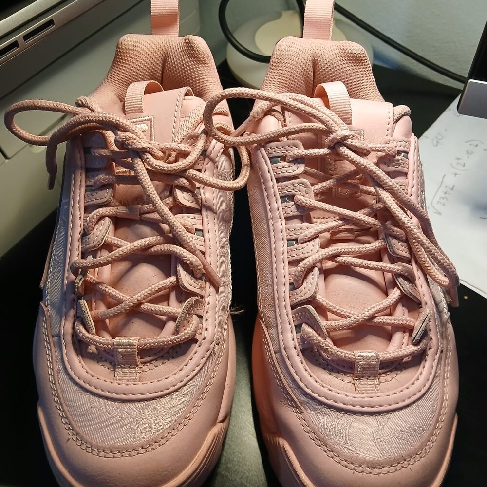 Pink Fila Disruptor Ii Embroidery Womens Shoes Fila Pink SIZE 7
